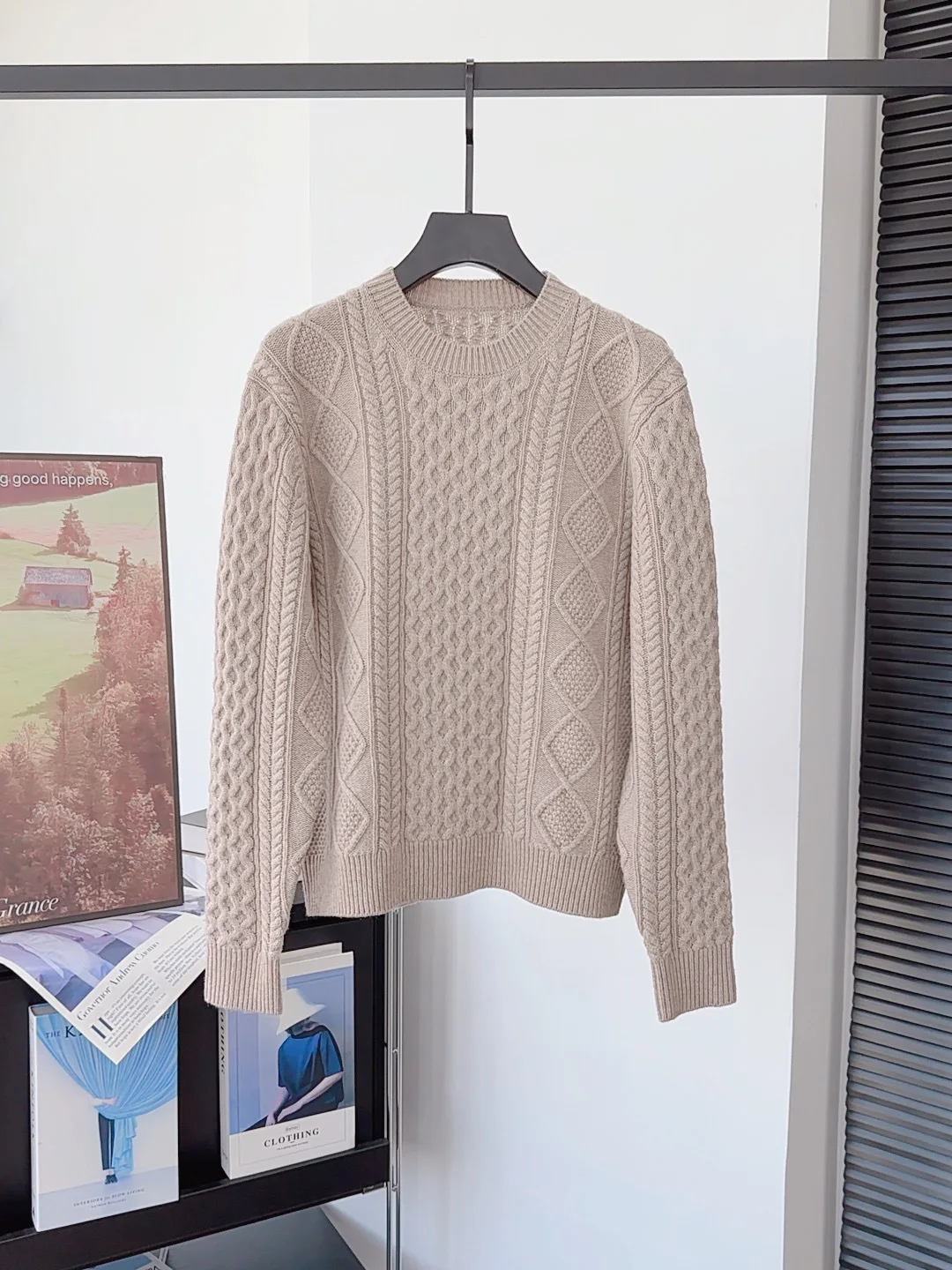

Осенне-зимний женский новый пуловер с круглым вырезом, кашемировая веревка, овсяный вязаный свитер с длинными рукавами, топ