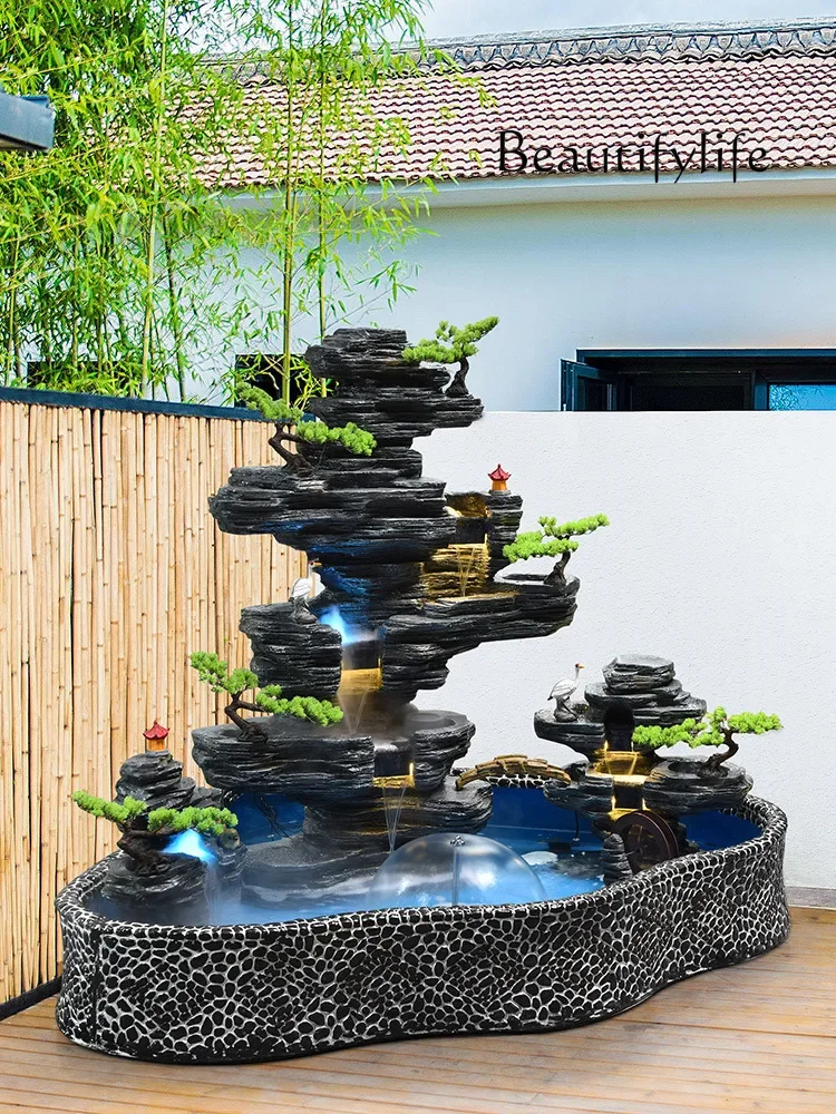 Large Artificial Mountain and Fountain Outdoor Courtyard Garden Fish Pond Landscape Interior Decoration Floor Ornaments