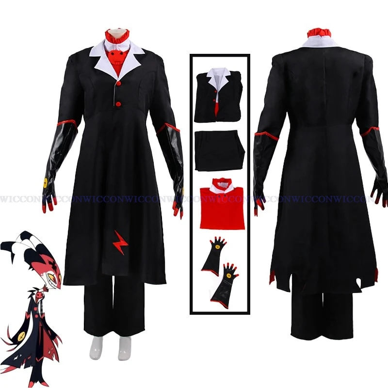 

Hazbin Cosplay Hotel Blitzo Uniform Blitzo Cosplay Costume Blitzo Black Tailcoat Men Women Halloween Party Costume Full Set