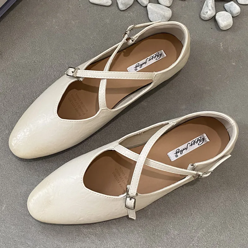 

2024 Autumn New Women Flat Shoes Fashion Shallow Ladies Casual Soft Mary Jane Shoes Outdoor Dress Flat Ballet Shoes New Woman