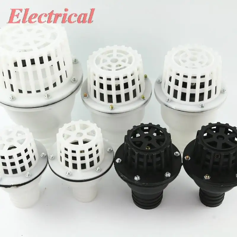 1pc Self-priming Pump Bottom Valve Plastic Strainer Check Valve Non-return Filter Water Basket Head Shower Head 1.5/2/2.5/3/4