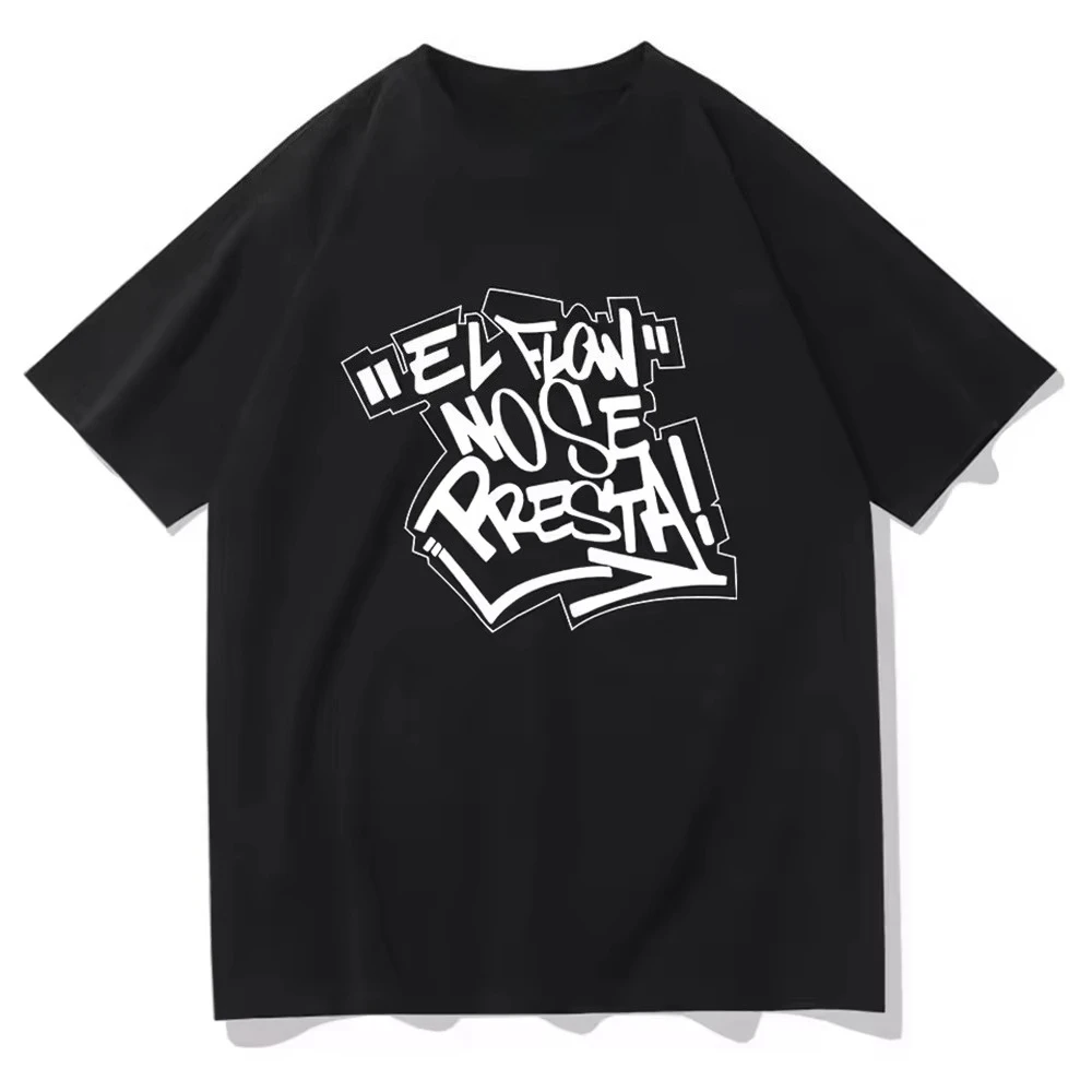 

Летняя мужская футболка с короткими рукавами и круглым вырезом EL FLOW NO SE PRESTA Уличная футболка с рисунком и принтом