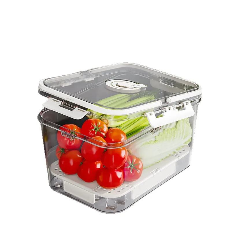 

camping, fresh-keeping storage box, transparent, portable storage box, multi-purpose double-layer, large capacity
