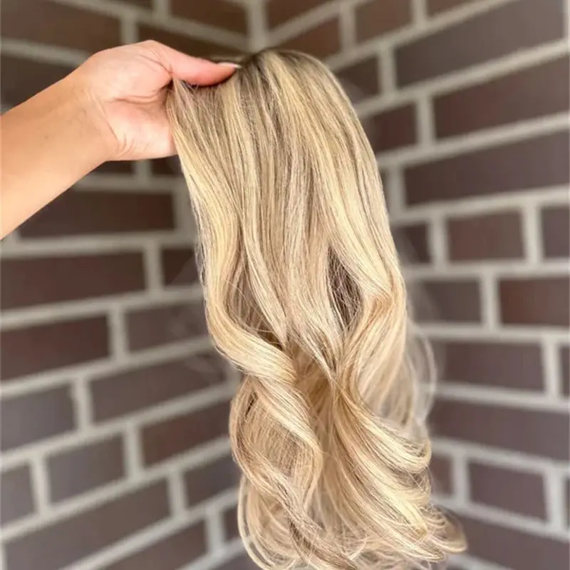 180% الكثافة المرأة شعر مستعار جديد في أومبير الذهبي شقراء HD الاصطناعية الدانتيل شعر مستعار أمامي خليط الشعر البشري شعر مستعار اصطناعي حفلة يوميا #4