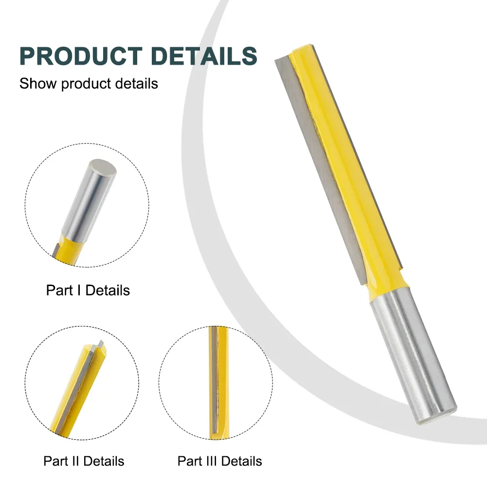 1 Set Router Bit High Quality High Grade Long Rod Milling Practical To Use Steel Woodworking 12mm Cleaning Bottom