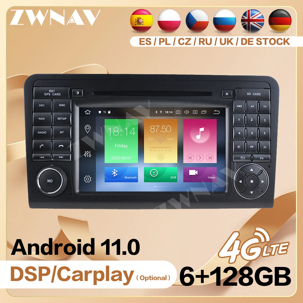 2 din For Mercedes-Benz ML Class W164 Android 11 Multimedia player Car Auto video audio Radio GPS IPS navi head unit auto stereo