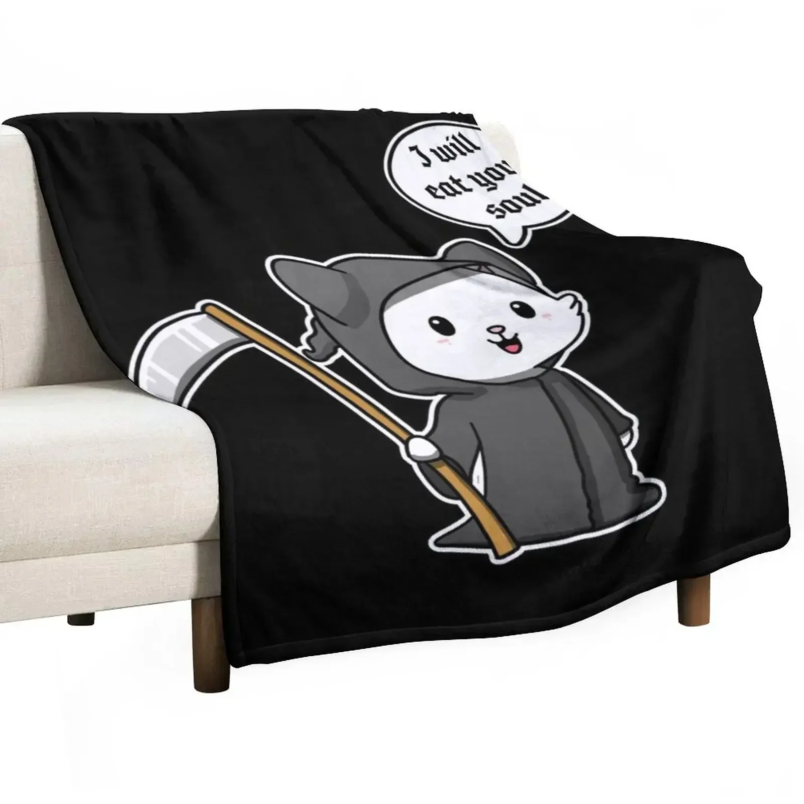 Reaper Cat Throw Blanket Shaggy warm for winter Blankets