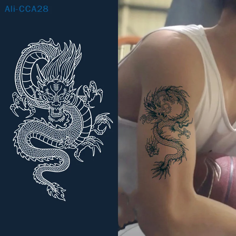 

Realistic Dragon Fake Tattoo Stickers For Men Boys Kids 3D Dragon Temporary Tattoos Washable Tattoos