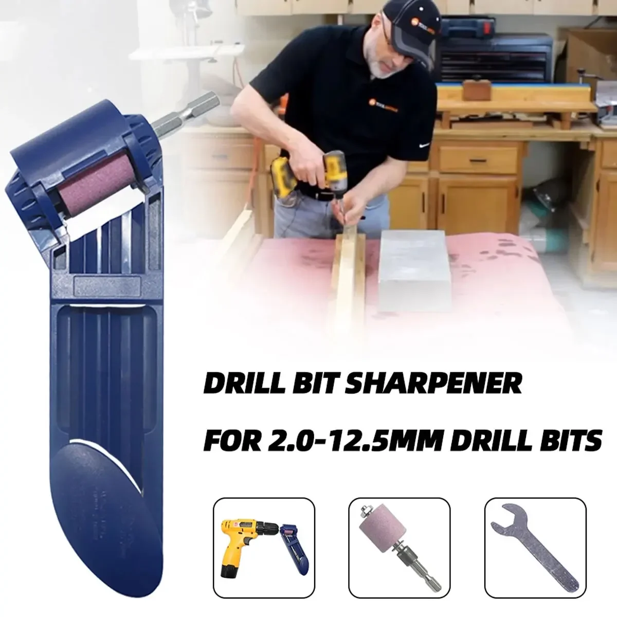 Drill Bit Sharpener Portable Diamond Drill Bit Sharpening Tool for Grinding Iron Drills Portable Drill Powered Tool Accessories