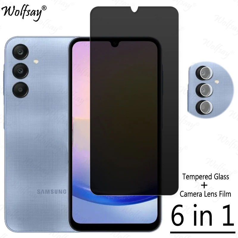 Privacy Screen Protector For Samsung Galaxy A25 5G Anti-Spy Tempered Glass Samsung A25 5G Camera Glass For Samsung A25 5G Glass