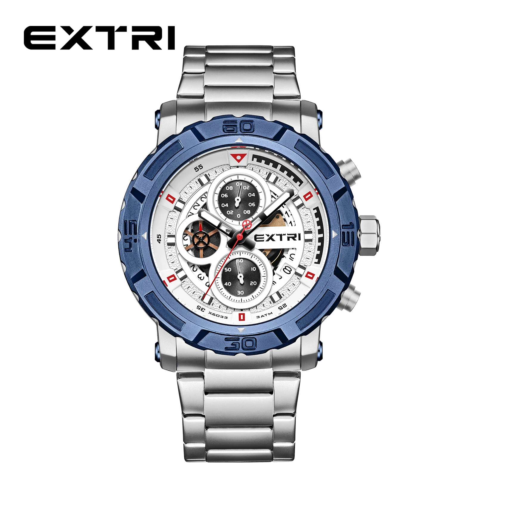 

Extri Mens Watches Top Brand Sport Quartz Watch For Men Multifunction Clock Relogio Masculino+Box