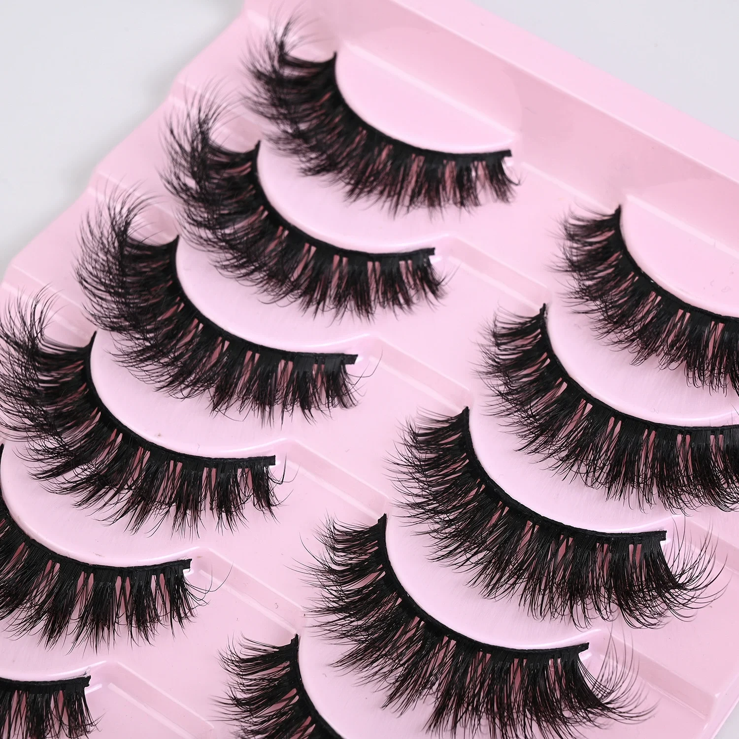 Nuove ciglia finte Cat-Eye Fluffy Faux Mink Lashes 8D Wispy Lashes 10 paia Pack drammatico lungo Volume spesso ciglia finte