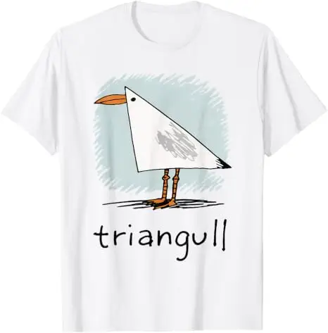 Triangull Dreieck Möwe Vogel Wortspiel Lustiges Strand-T-Shirt Y2k Vogelkunst Grafik-Bekleidung Weiche Baumwolle Kurzarm-T-Shirts Neuheit – Detail 21