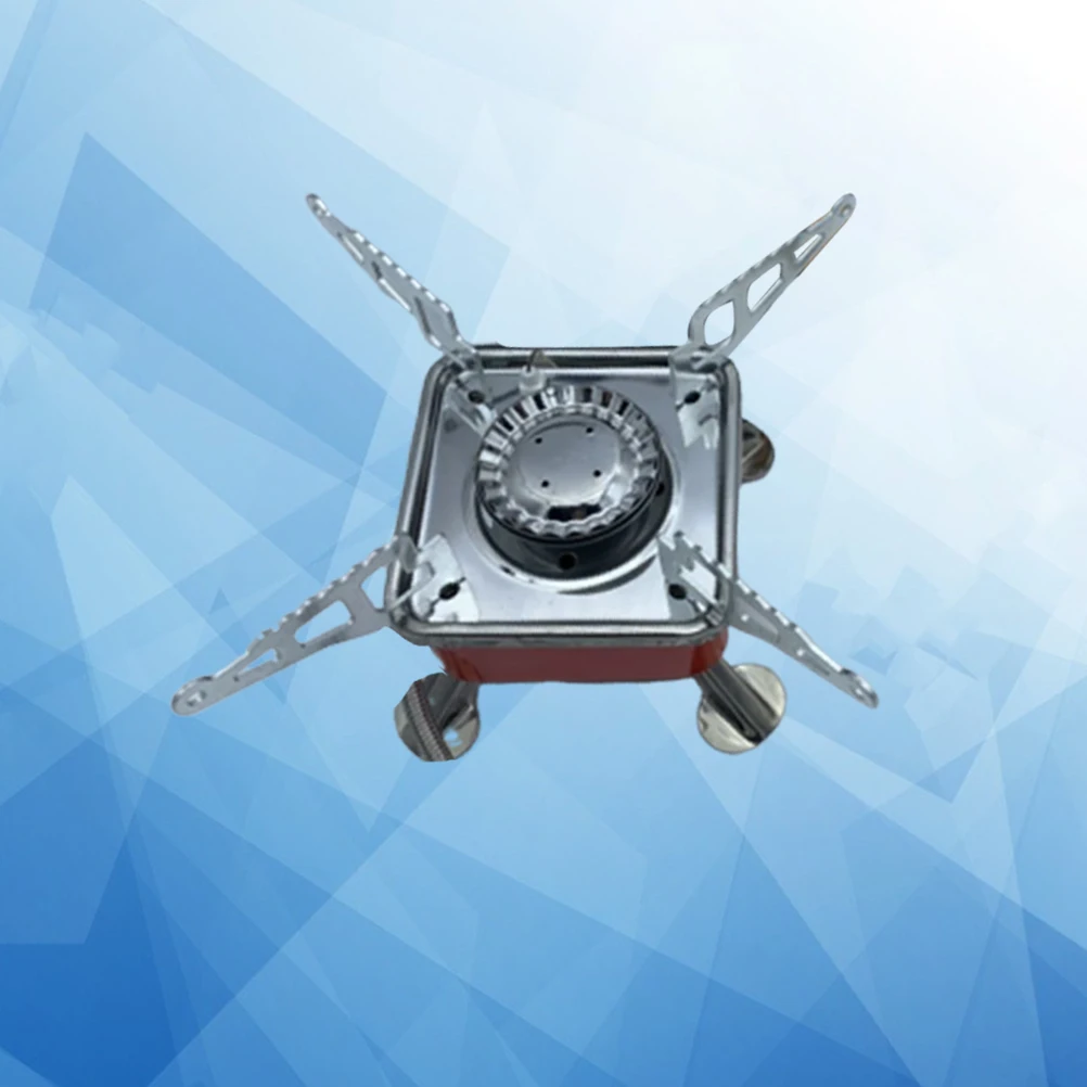 

【】Outdoor Bbq Stove Foldable Windproof Gas Camp Cooker Stainless Steel Portable Lightweight Efficient Burning For Hiking