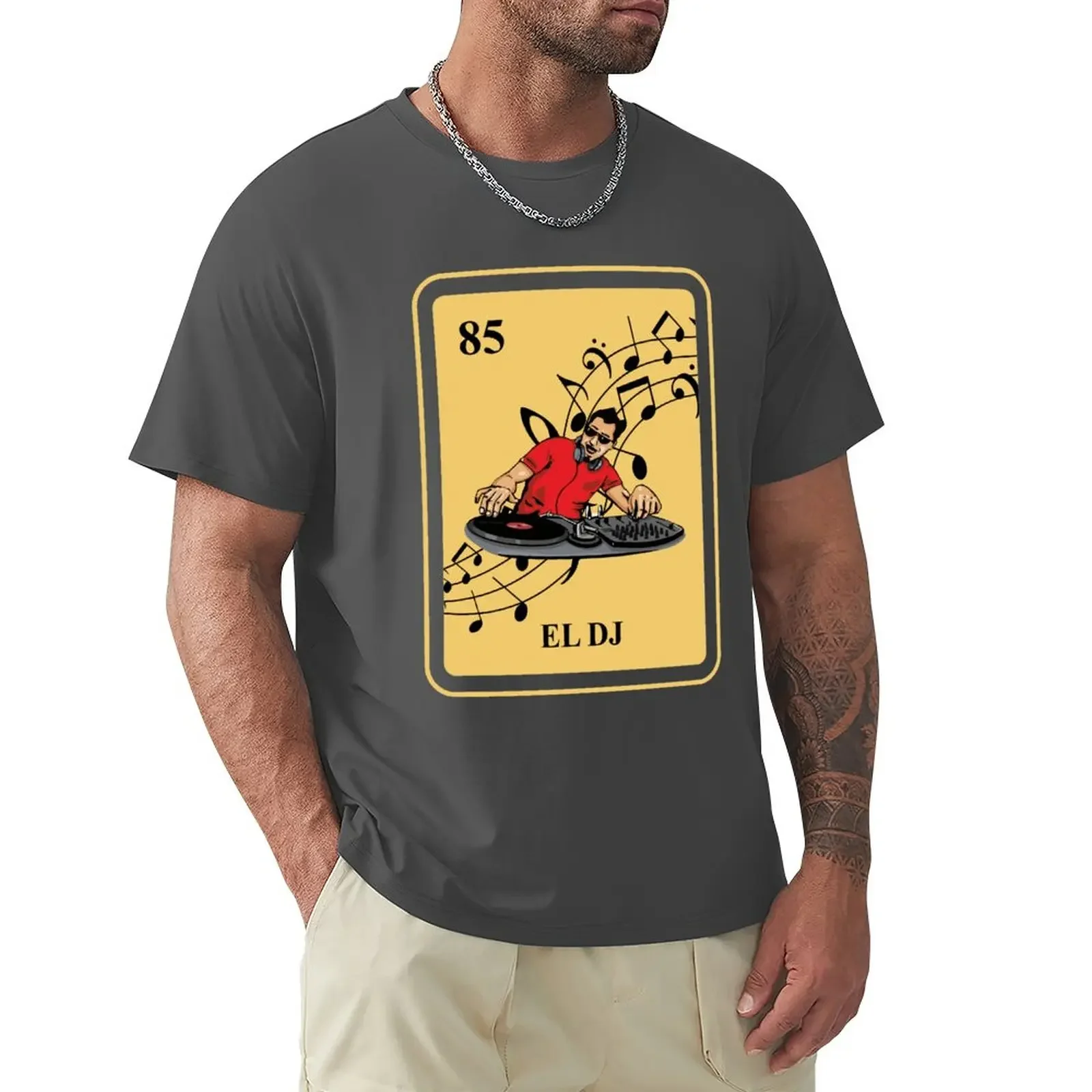 Mexican El DJ Loteria Shirt I traditional T-Shirt sublime plus size tops kawaii clothes black t shirts for men