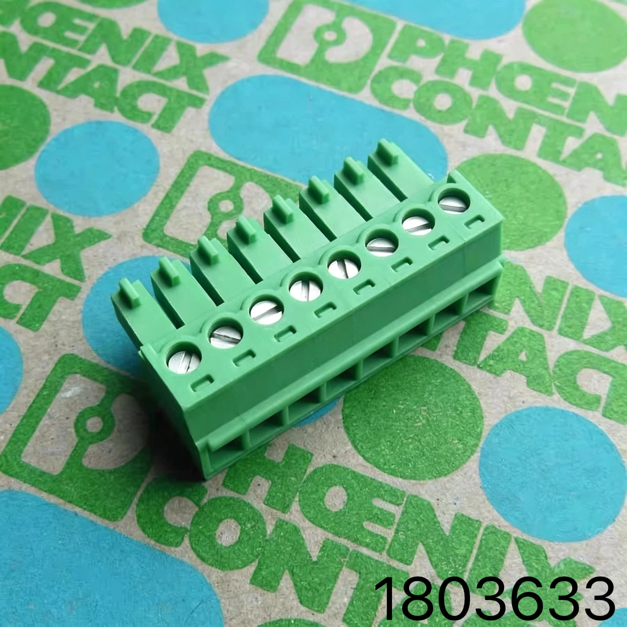 1803633 Phoenix Contact pitch 3.81mm 8P single row Green wire-to-wire connector
