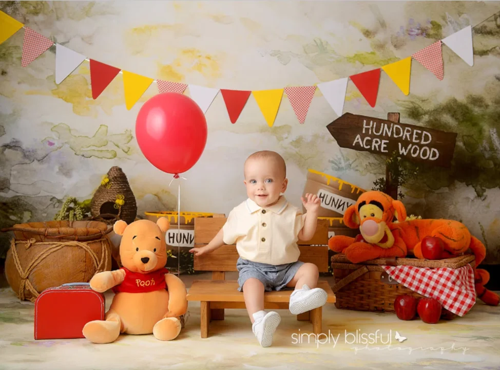 هوني بير ويني ذا بوه التصوير خلفية الحلو العسل الطفل الوليد الطفل صورة عيد ميلاد خلفية الصورة التصوير الفوتوغرافي