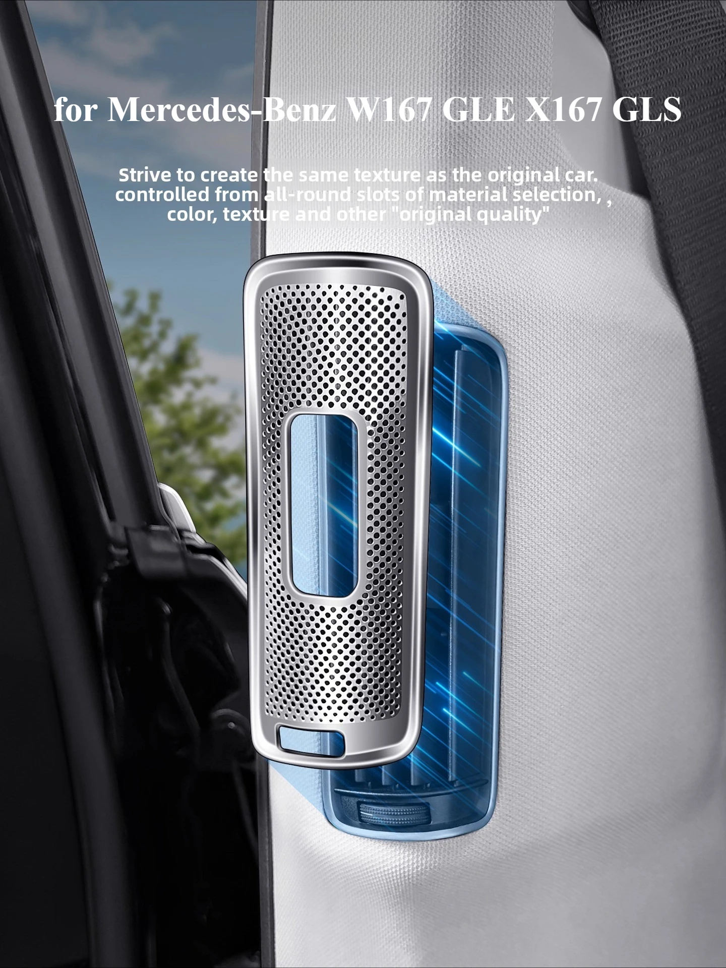 

Suitable for Mercedes-Benz W167 GLE X167 GLS V167 GLE coupe mid-pillar B-pillar dust cover air outlet protection cover 2020+