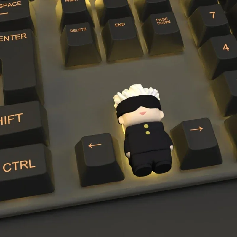 Satoru Gojo Keycaps Custom Cartoon Anime Resin Point Keycap Cute Original Artisan Design Up and Down Keys Cap for Gamerskeyboard