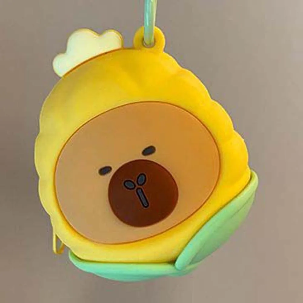 Portable Vegetable Capybara Pouch Creative Waterproof Round Silicone Coin Purse Mini Soft Keychain Earphone Bag Couple