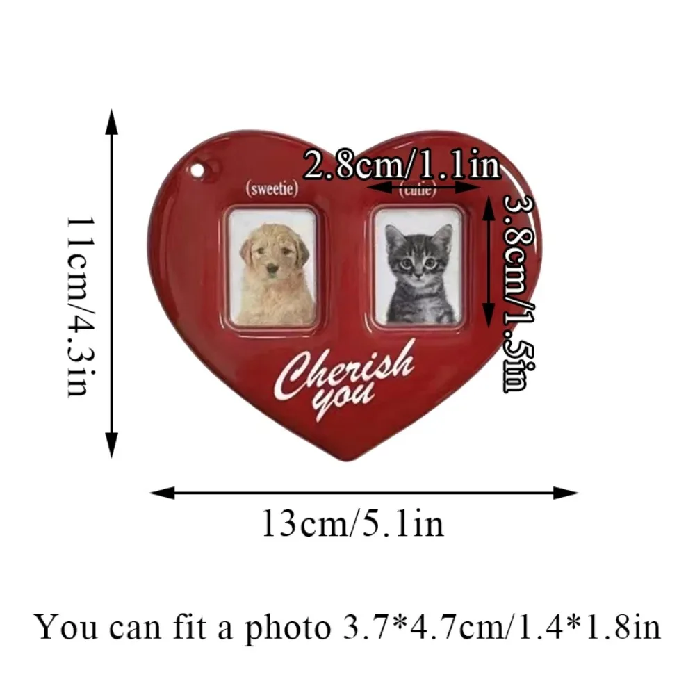 Love Heart Shape Photo Card Holder for Women Lovers Fashion Idol Photo Frame Korean Style Cute Pendant PVC Card ID Holders