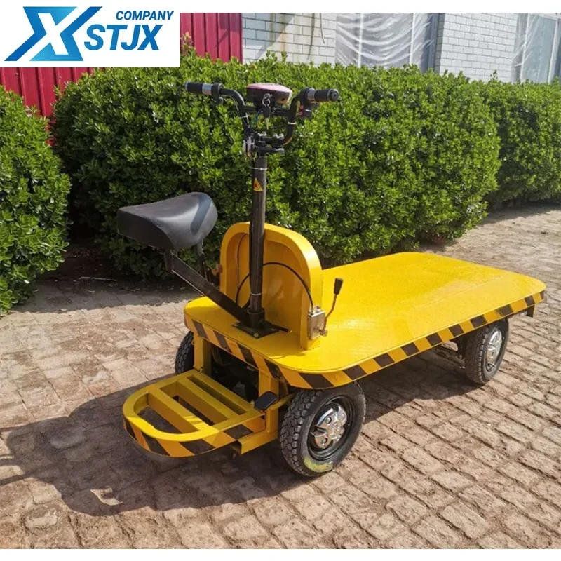 Pallet truck construction site battery trolley 4 wheel flat panel wagon