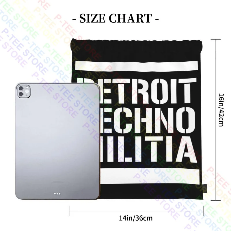 Detroit Techno Militia 909 Underground Resistance Drawstring Bags Gym Bag Fashion New Style 3d Printing Outdoor Running