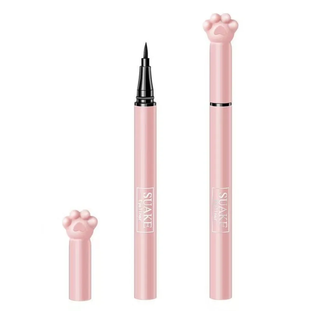 Delineador de ojos líquido de cabeza delgada de moda, lápiz de maquillaje duradero a prueba de sudor, delineador de ojos con garra de gato