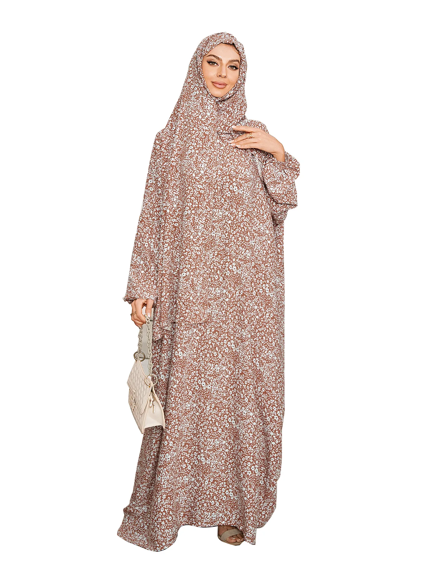 

Large size women's clothing Middle Eastern Muslim women's long robe one-piece prayer robe luxury fashion African print dress