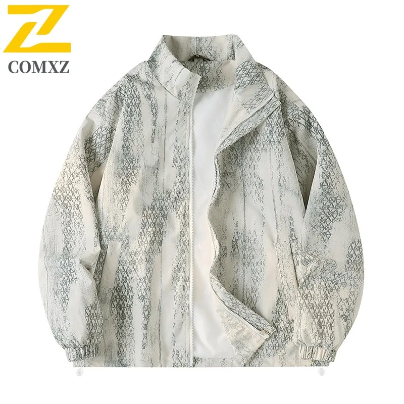

COMXZ Мужская Chaqueta 2025 Корейская модная уличная одежда в консервативном стиле, бейсбольная спортивная куртка для путешествий на открытом воздухе, осеннее пальто Ropa De Hombre