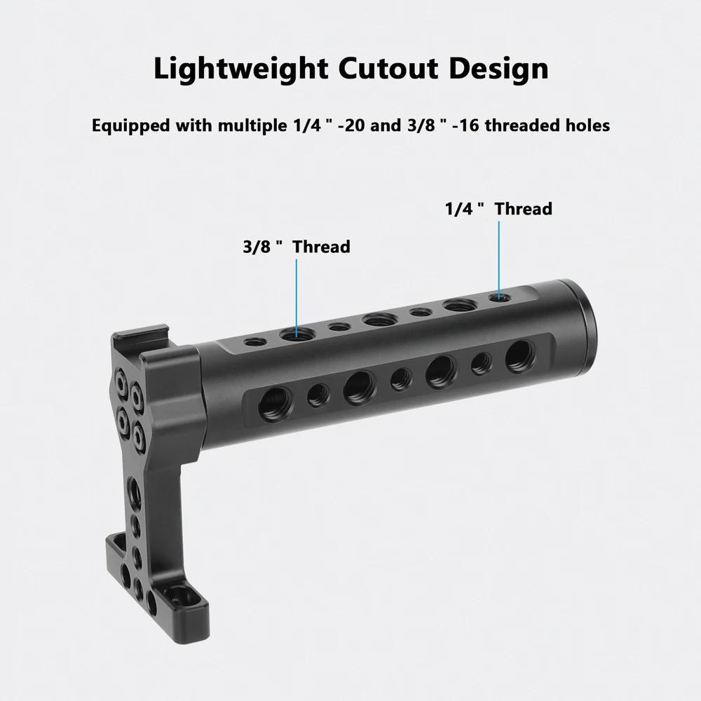 قفص كاميرا كامل من CAMVATE مع مقبض جبن علوي من الألومنيوم وقبضة مقبض خشبي يسار وحوامل أحذية لكاميرات باناسونيك GH5 DLSR