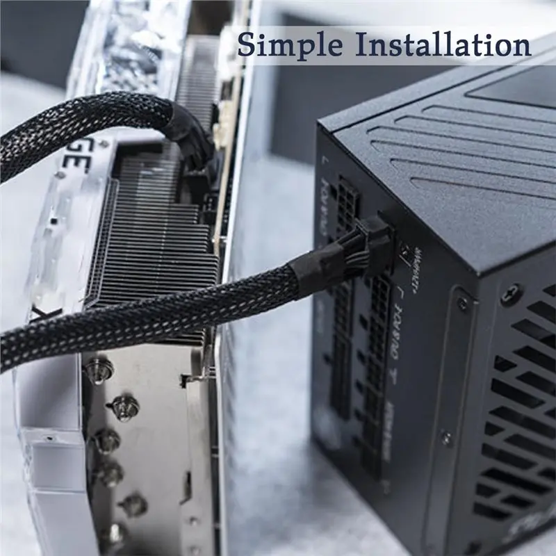 A53M-8 Pin Male To 8 Pin (6+2) Male Sleeved Pcie Cable