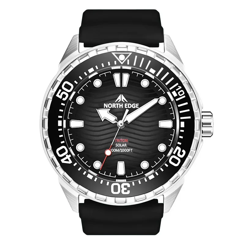 

Горячие NORTH EDGE 2025 Новые часы для дайвинга TRITON на солнечной энергии, мужские роскошные кварцевые часы для мужчин, корпус из нержавеющей стали 316L, водонепроницаемый 3