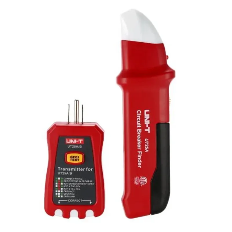 UNI-T UT25A Tester per prese Finder Tester per prese con indicatore LED per interruttore automatico professionale con sensibilità regolabile