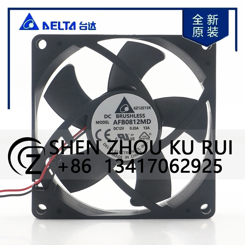 

Original Delta 24V 48V DC 12V 0.20A AC EC 8020 80X80X20MM 8CM Silent Chassis Host Power Supply Double Ball AFB0812MD Cooling Fan