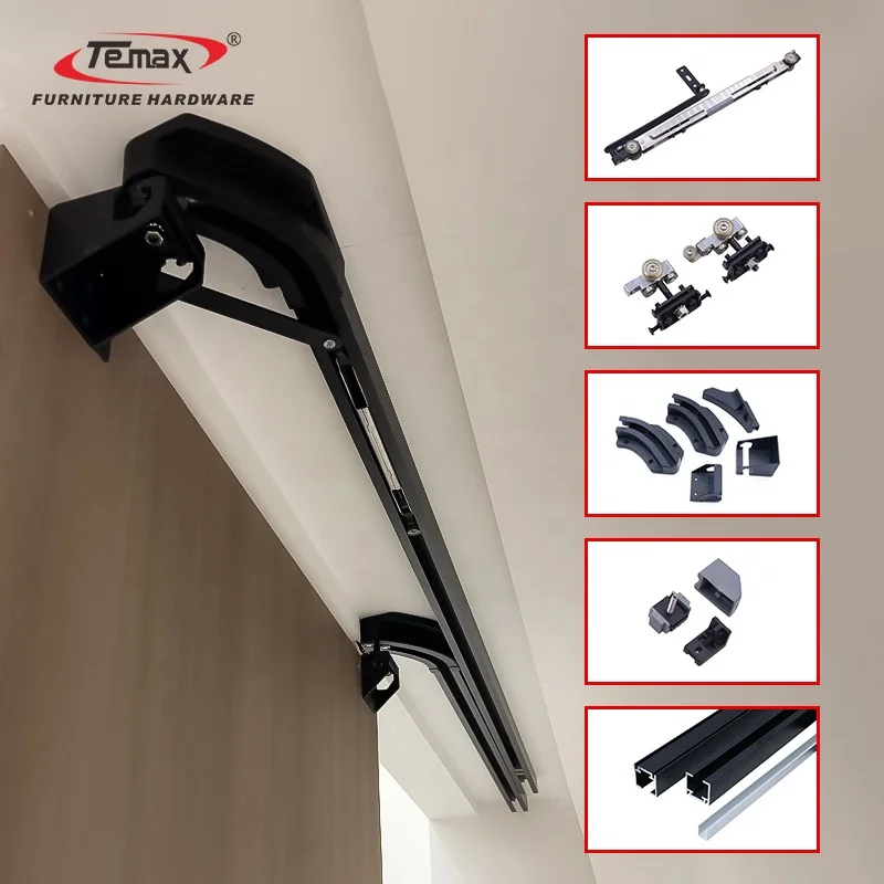 Temax Inward Push Bus Door Slide Rail Pocket Flush Sliding Door System for Furniture Accessories Furniture Hardware