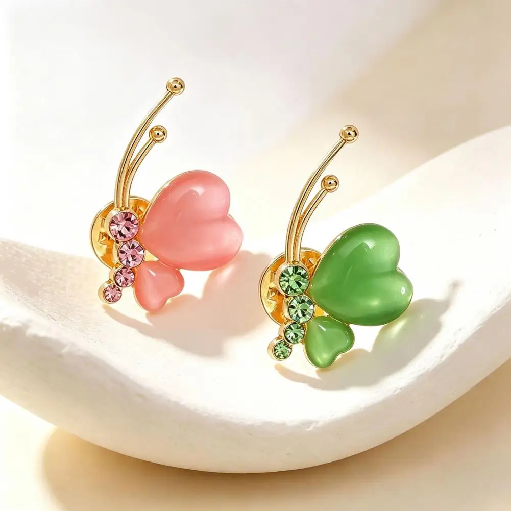 Rhinestone Butterfly Brooch Pin For Women, Faux Crystal Butterfly Lapel Pin Jewelry Accessory For Clothing Bags