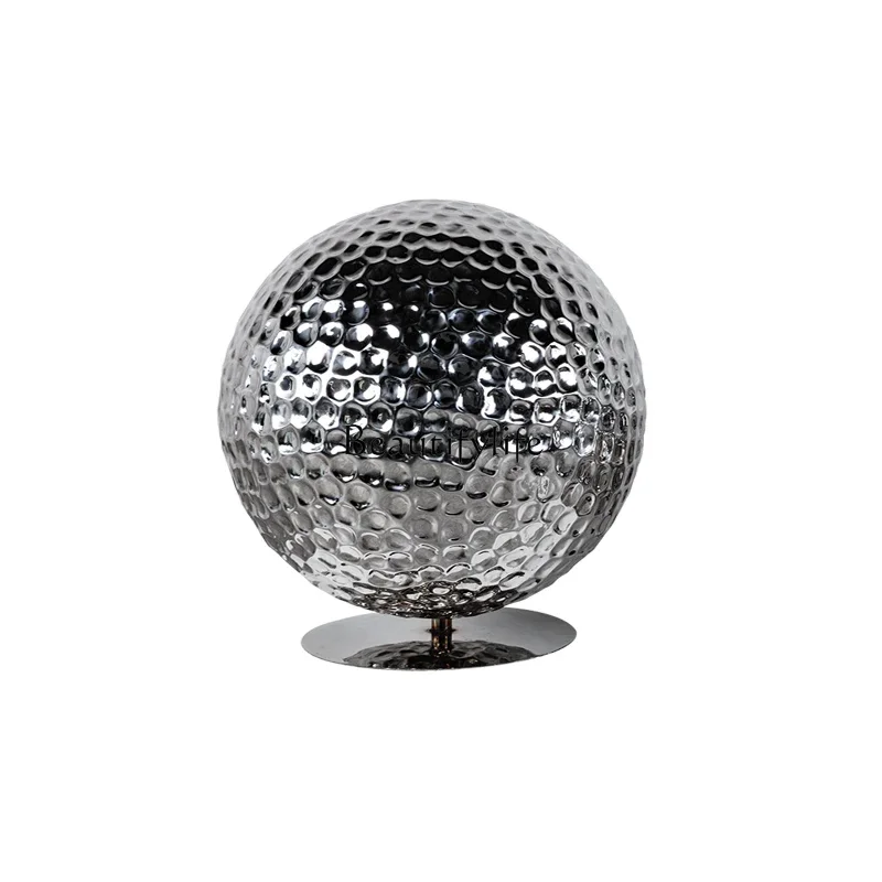 X4 Mirror stainless steel golf ball sculpture floor ornament decorative art installation