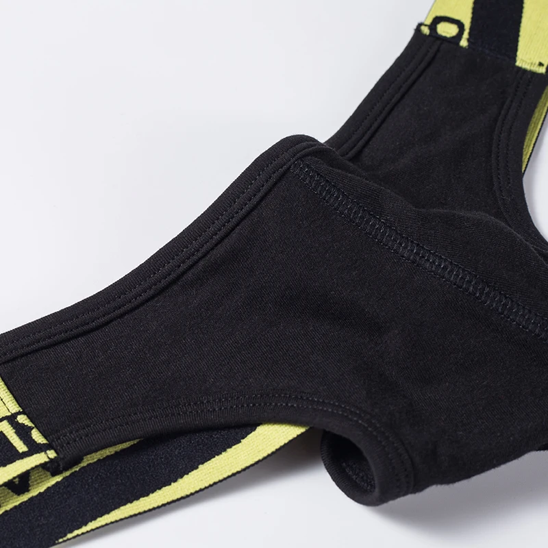 ORLVS Men Underwear Sexy Gay Jockstrap Cotton Male Panties Men Thong G-String Cueca Tanga Sexy Bikini Briefs U Convex