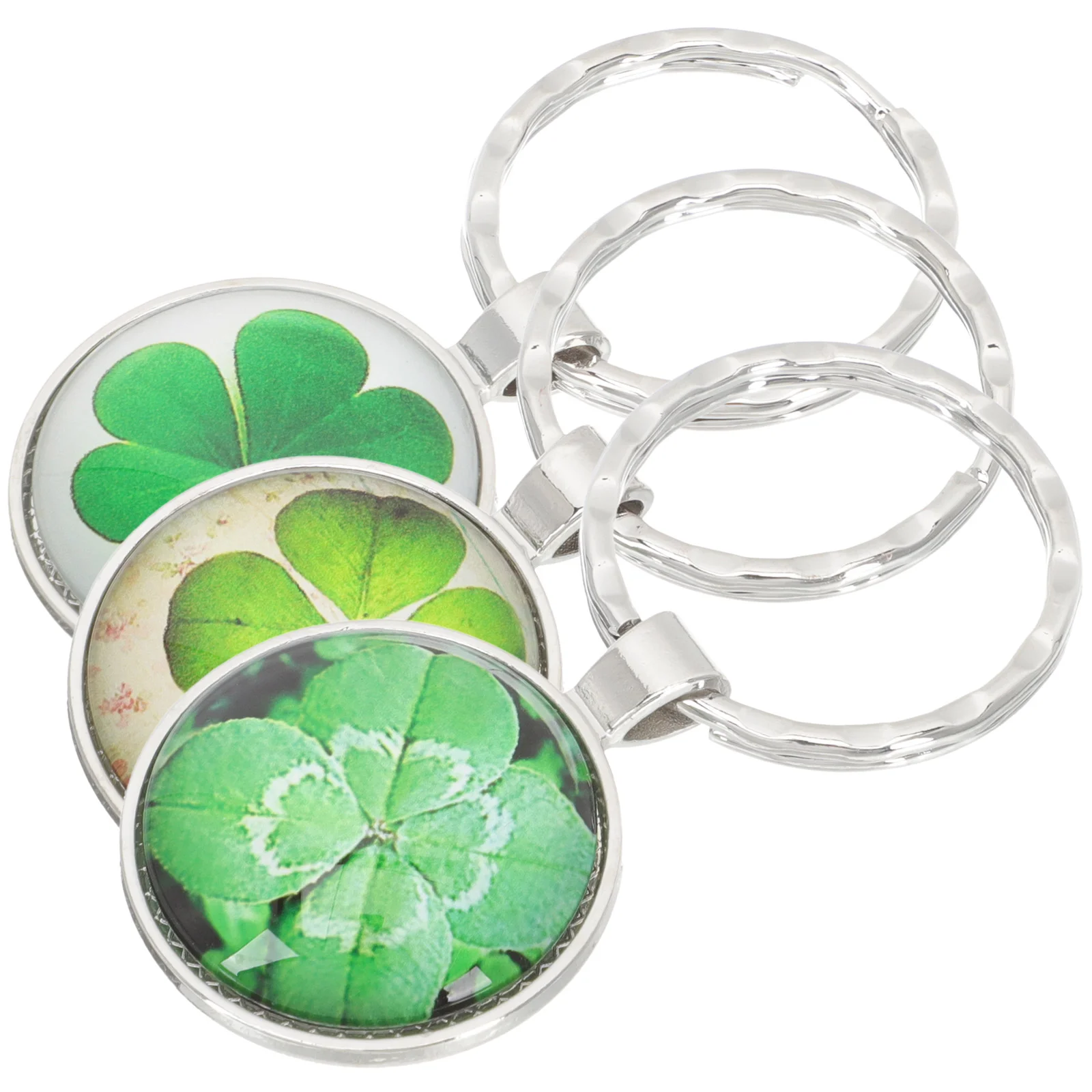 3 Pcs of The Lid Four Leaf Ring StPatrick Day Keychain Hanging Pendant Chic Delicate