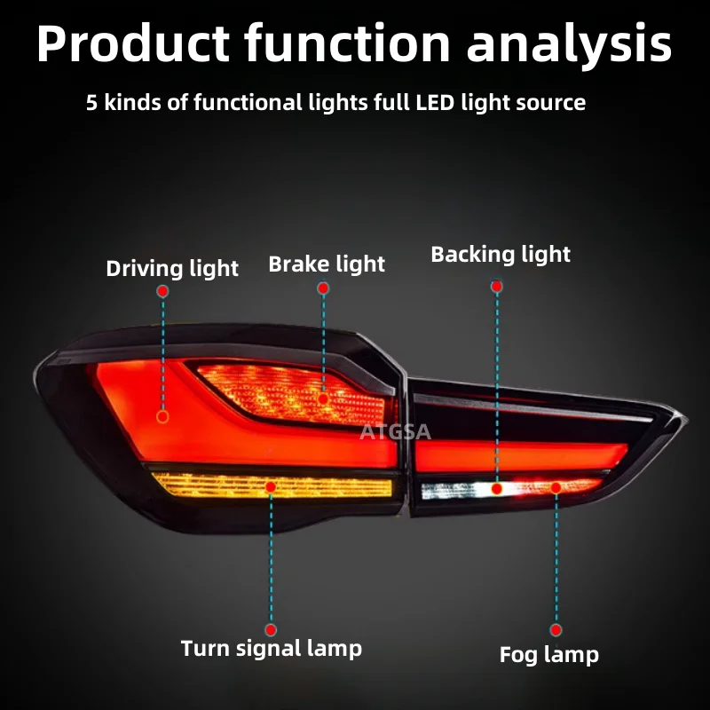 Automotive accessories for BMW X1 F48 F49 2016-2019 taillight assembly retrofit new LED running lights turn signals brake