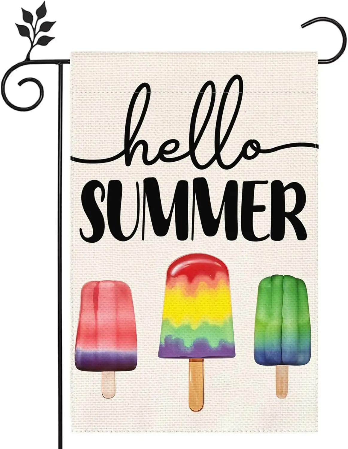 Hello Summer Color Ice Cream Garden Flag 12x18 inch Double Sided Burlap Home Outdoor Patio Decor Flag NKK IIX SSL