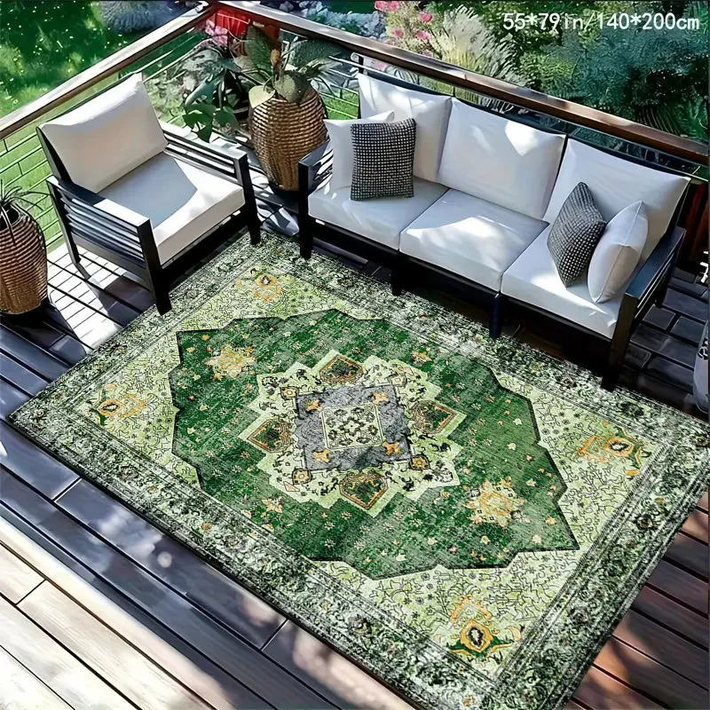 سجادة بوهيمية عتيقة من VIKAMA، سجادة أرضية لديكور المنزل الداخلي والخارجي، مقاومة للانزلاق والأوساخ، لغرفة المعيشة وغرفة النوم #4