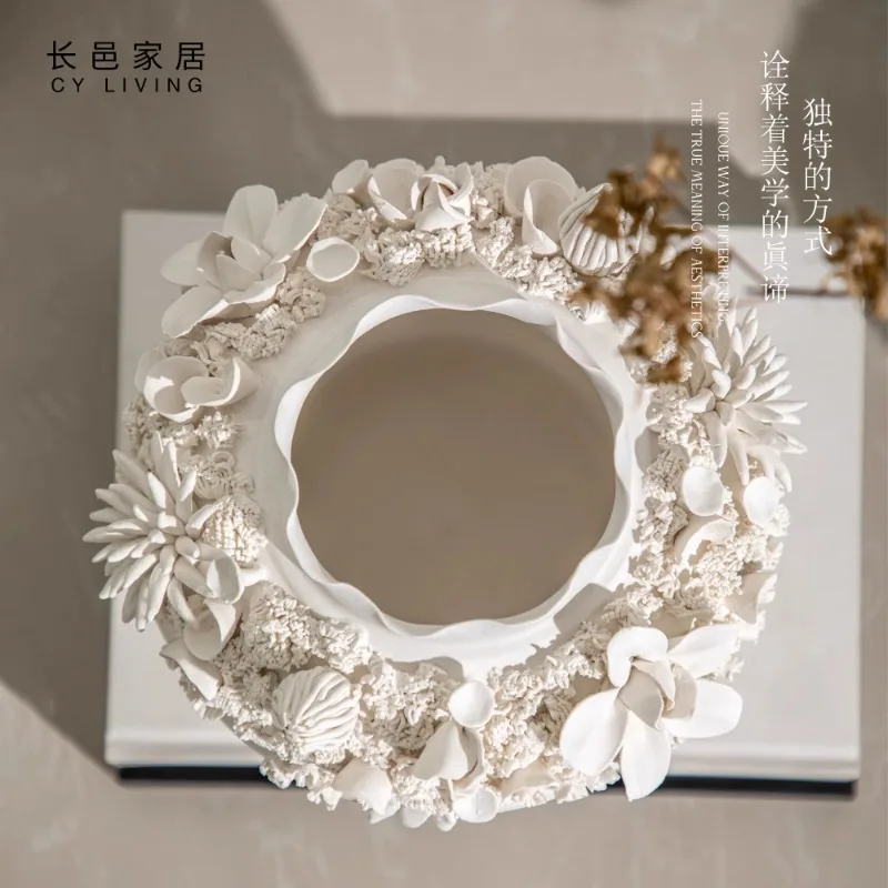 Furniture for small-sized apartments vase, living room ornament with dried flowers, home furnishing model room decoratio
