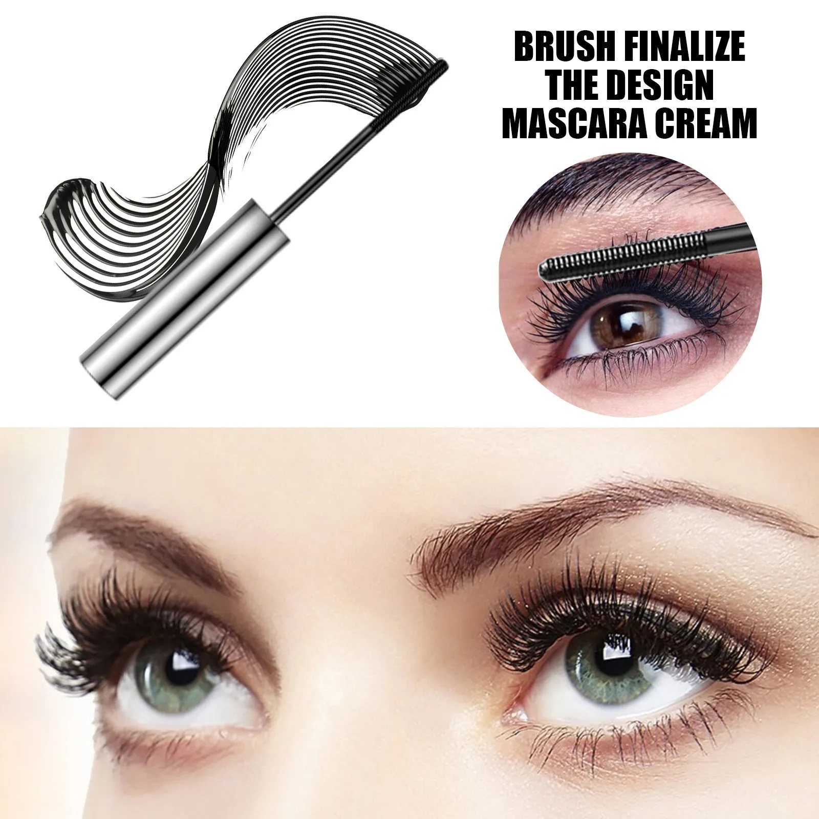 Volumen Mascara Curling verlängern dauerhafte wasserdichte schnell trocknende nähren dicke Wimpern verlängerung wisch feste Seiden faser Wimpern creme