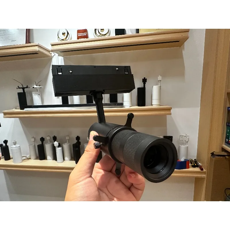 كشاف مسار المتحف أسود أبيض ضوء المسار المغناطيسي 0-10 فولت ذكي دالي ديم #5