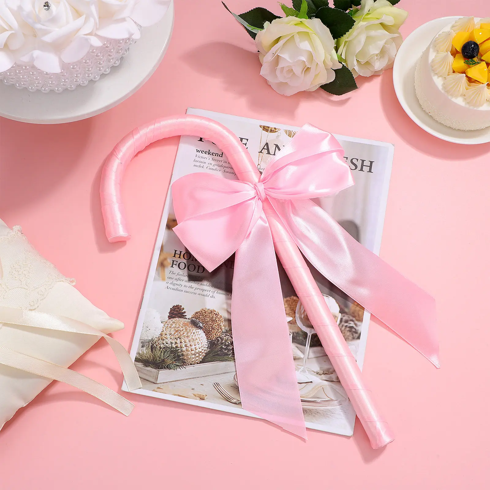 

Декоративная трость-реквизит для Хэллоуина, костюмированных вечеринок, танцев, ролевых игр, аксессуар с бантом, украшение для косплея, декоративные принадлежности