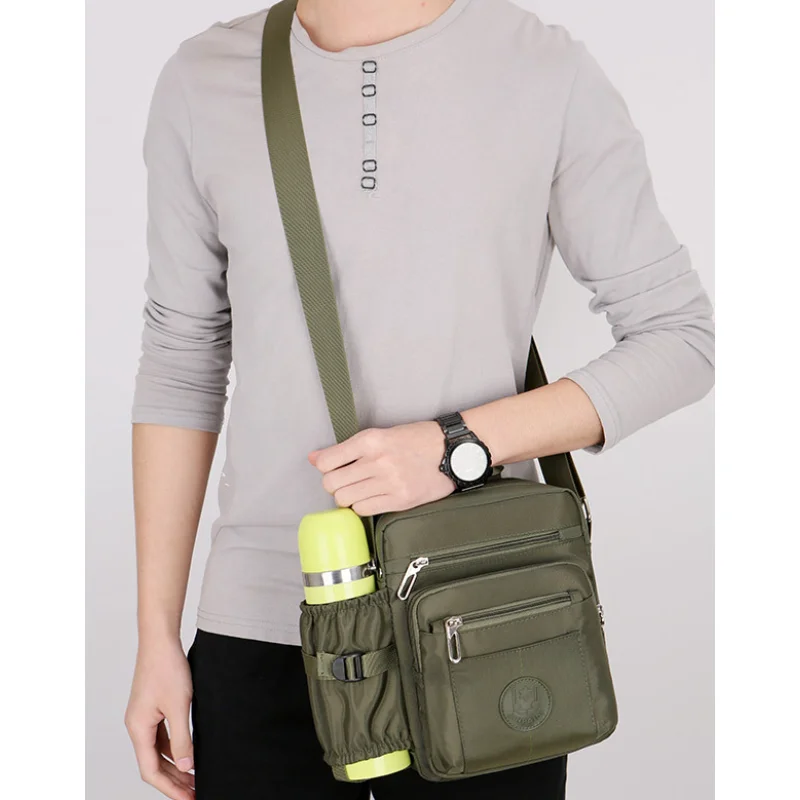 Bolsa de ombro masculina de nylon, casual crossbody, impermeável, esporte ao ar livre, ciclismo, moda conveniente, grande capacidade, tendência de verão