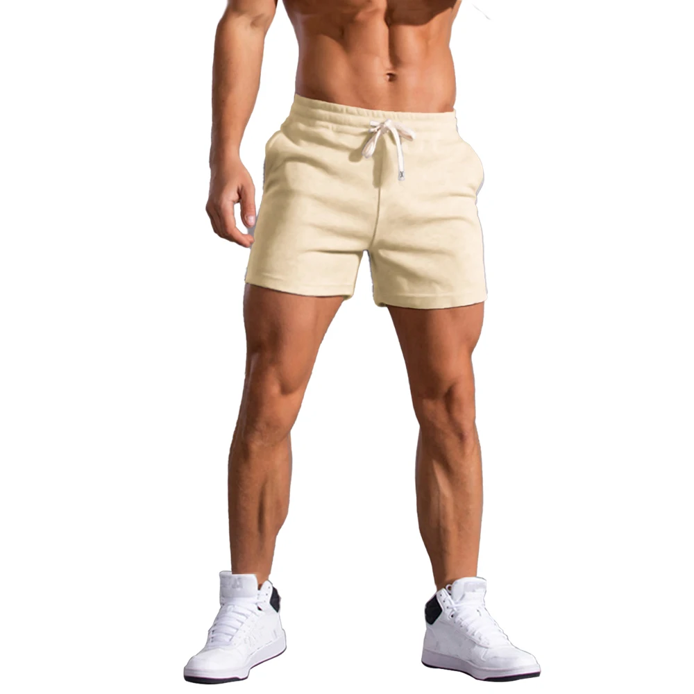 Sommer-Herrenshorts, einfarbig, lässig, atmungsaktiv, kurze Hosen mit Kordelzug, Boardshorts, Jogginghosen, Sportshorts, Herren-Resortshorts – Detail 10