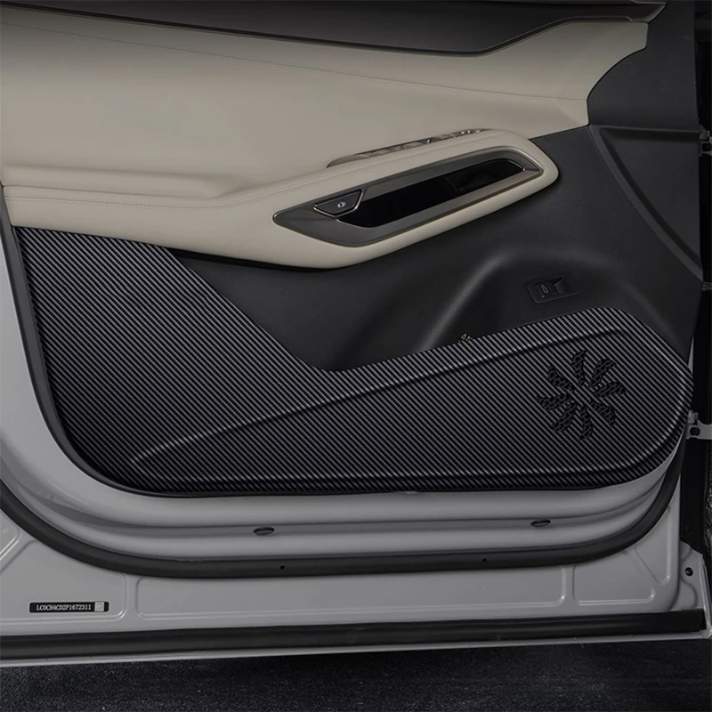 

For BYD SONG L 2024 2025 2026 Car Door Anti Kick Pad Carbon Fiber Leather Texture Anti Dirt Protective Sticker Auto Accessories